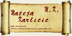 Mateja Karličić vizit kartica